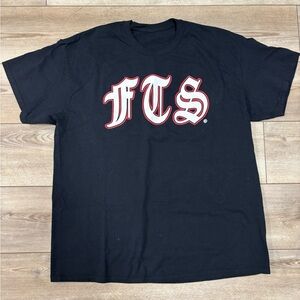 Full Throttle Saloon Black T-Shirt with Red Lettering